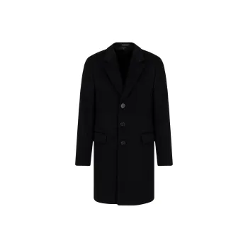 EMPORIO ARMANI Coat With Lapels In Beaver Cashmere