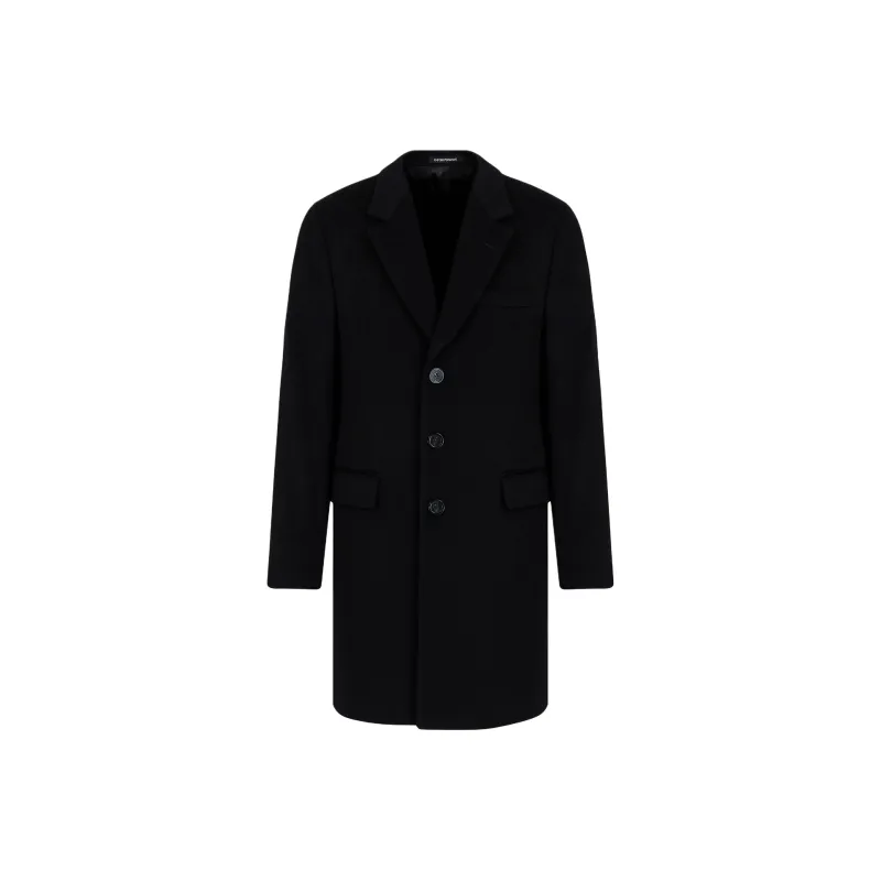 EMPORIO ARMANI Coat With Lapels In Beaver Cashmere-0