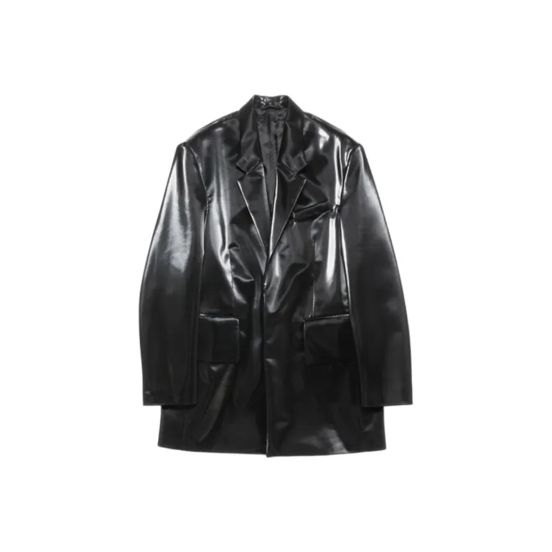 Acne Studios Single Breasted Glossed Overcoat-0