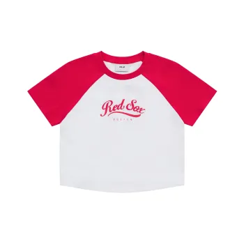 MLB Preppy Style Collection Boston Red Sox SS25 Raglan Sleeve T Shirt Women's Red