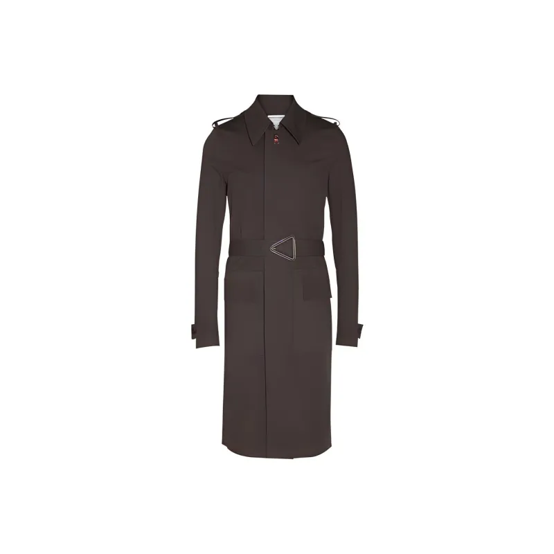 Bottega Veneta Trench Coats Men Dark Chocolate-0