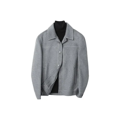 SINBOS Coats Men Mixed Gray