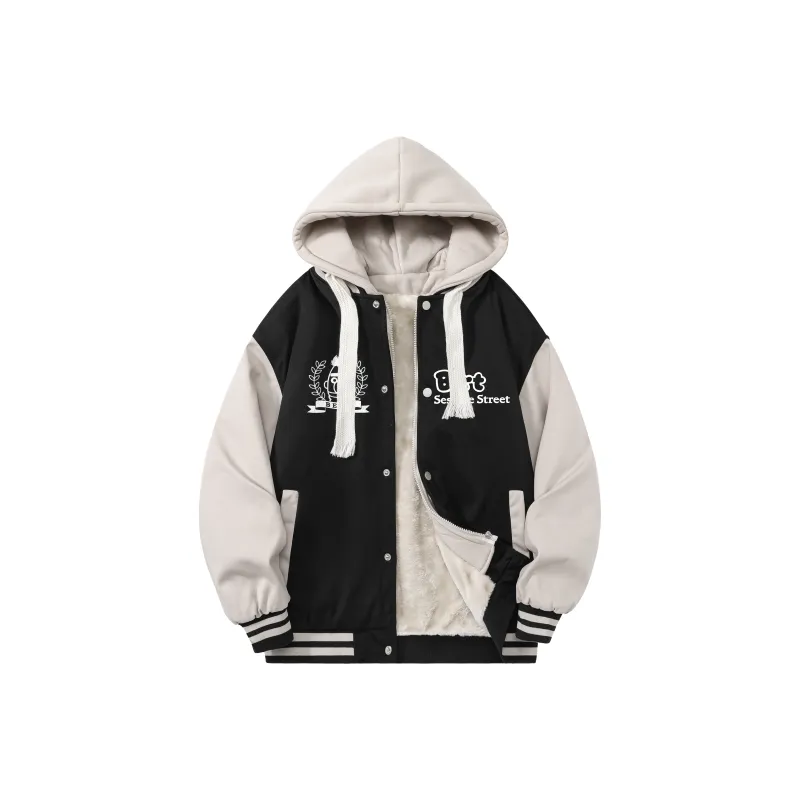 SESAME STREET Baseball Jacket Unisex Black-0