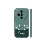 Night Green-Watercolor Smiley Face E Green