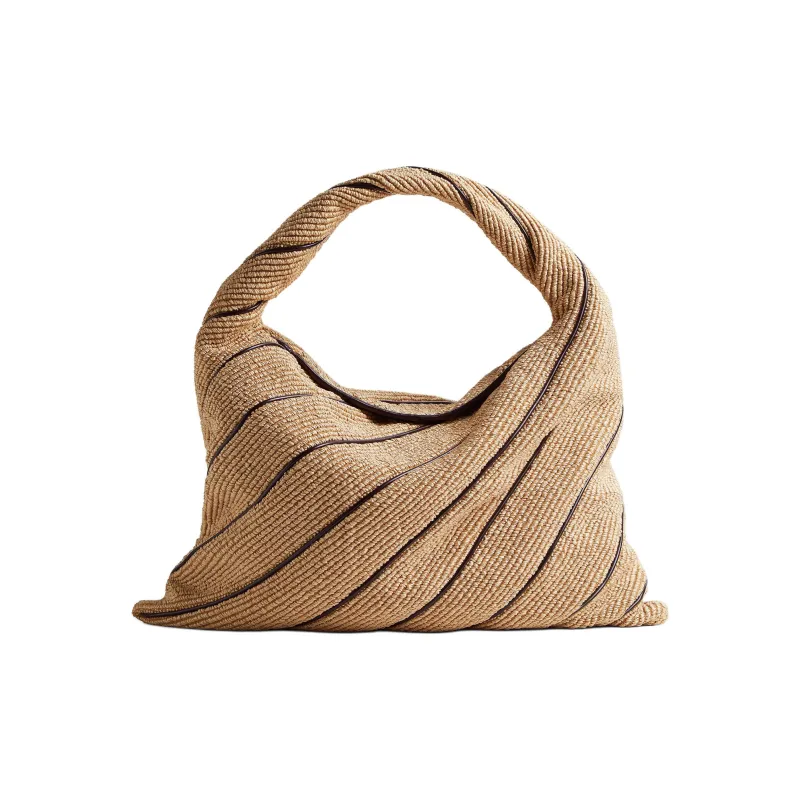 Bottega Veneta Nylon Shoulder Bag Tubas Women's Natural & Brown-0