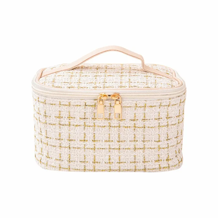SHUXIAOSHE Chanel Inspired Good Looking Fashion Premium Cosmetics Storage Bag Large Capacity Portable 20*14*14cm-1