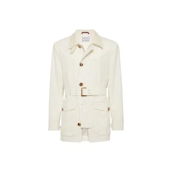 Brunello Cucinelli Water Resistant Gabardine Belted Parka