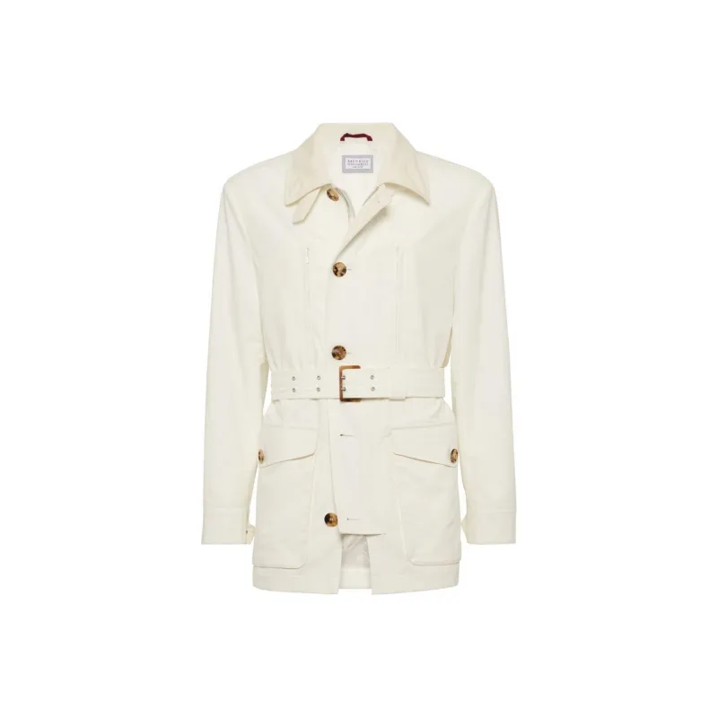 Brunello Cucinelli Water Resistant Gabardine Belted Parka-0