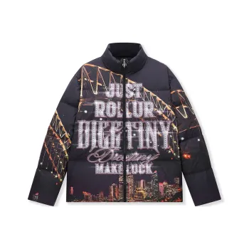 DICETINY Down Jacket Unisex Shiny Black