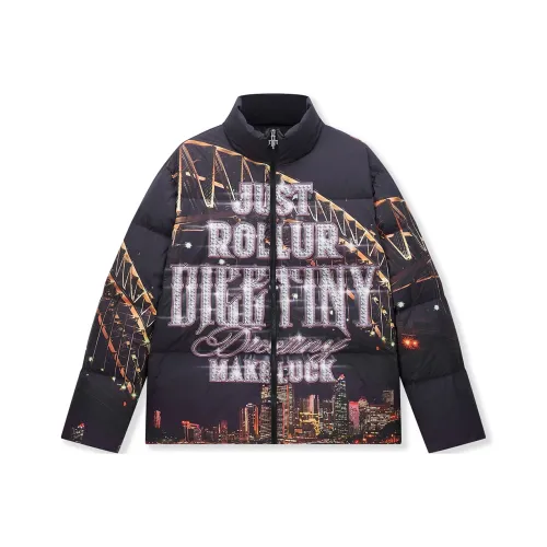DICETINY Down Jacket Unisex Shiny Black