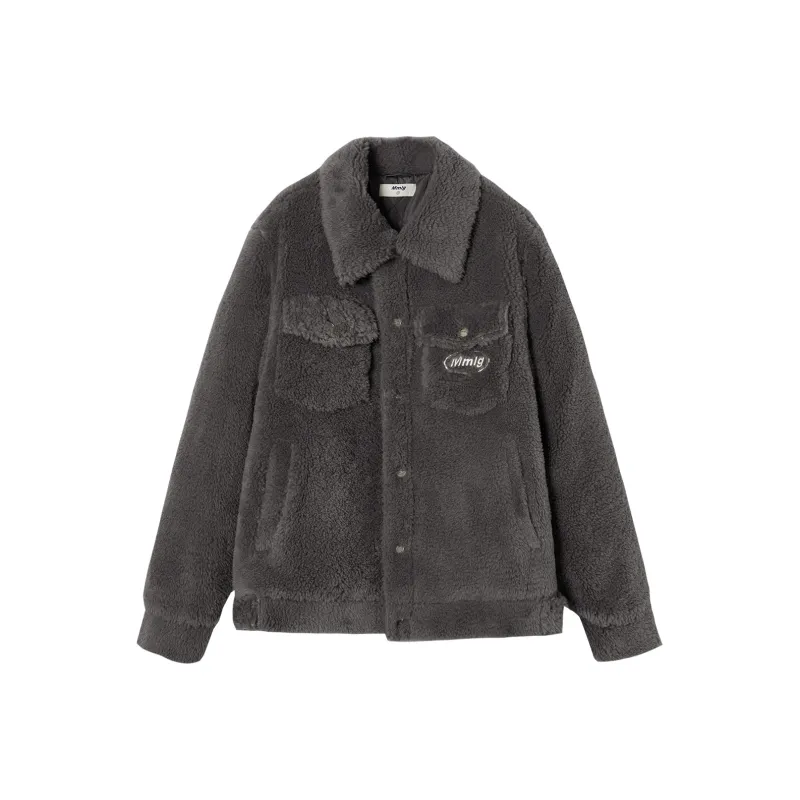 Mmlg Velvet feel Coat Unisex Dark Gray-0