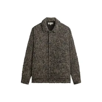 KITH Oversized Herringbone Boxy Collared Overshirt