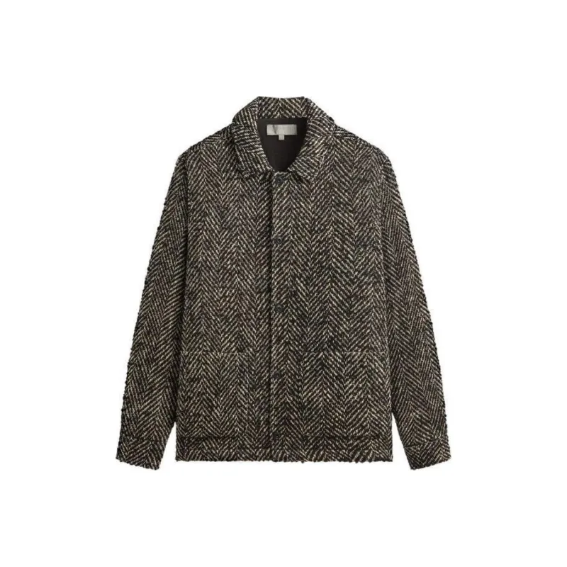 KITH Oversized Herringbone Boxy Collared Overshirt-0