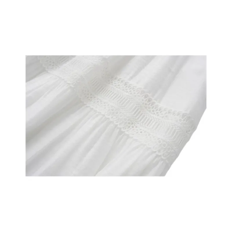 Homemade Willow Silk Casual Long Skirts Women's Fairy Cloud White-2