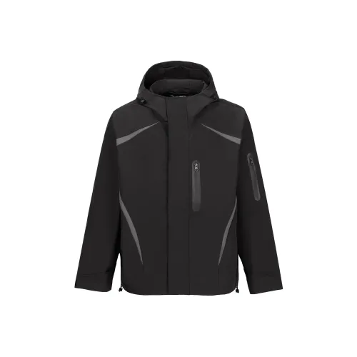 GRKC Windproof UV Protection Water Repellent Windbreaker Jacket Unisex Black