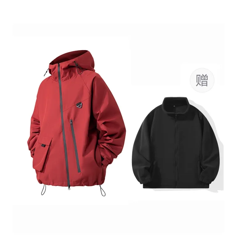 BEENTRILL Waterproof, Windproof, And Breathable Windbreaker Jacket Unisex Rosefinch Red-25