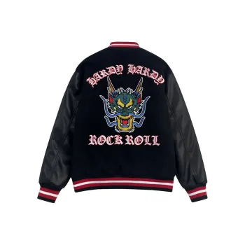 HARDY HARDY Baseball Jacket Unisex Black