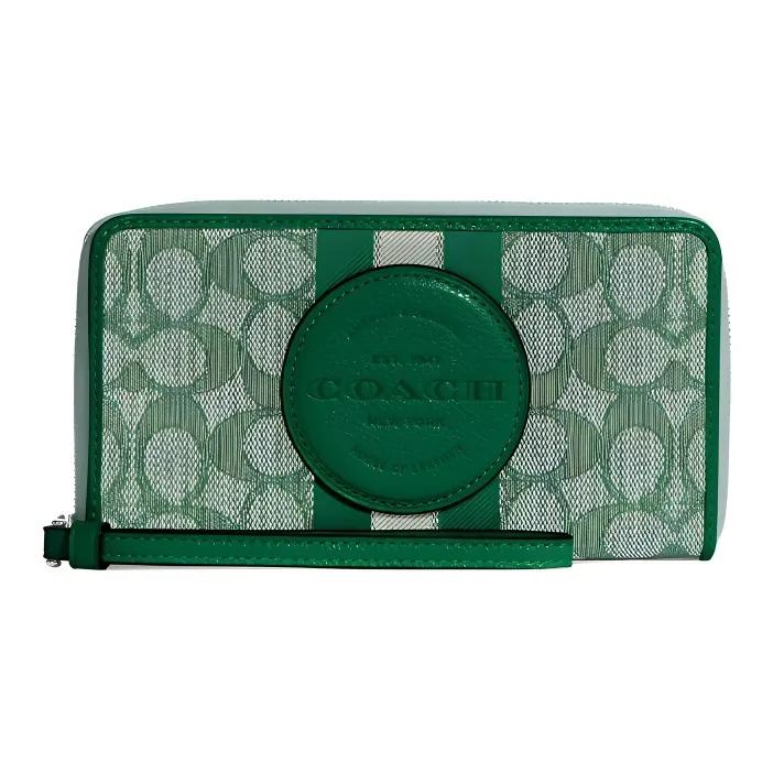 COACH Dempsey Leather Wallet Regular Women's Green-0