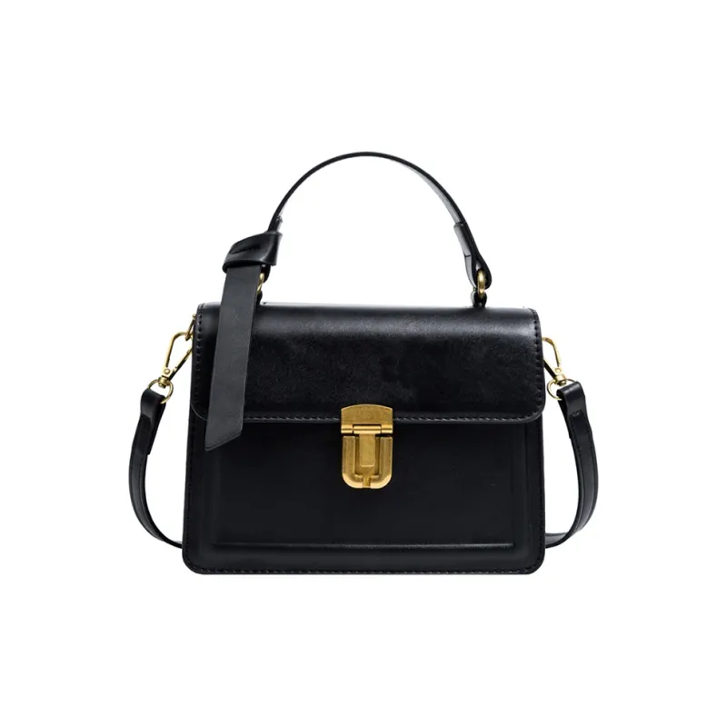 JANE KLAIN PU Small Square Bag, Handbag, Crossbody Bag Small Size Women's Midnight Black/Chestnut Brown-7