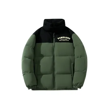 YOUSHIQI Monogram Print Unisex Down Jacket