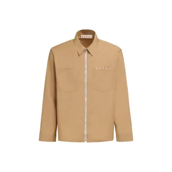 MARNI Logo Printed Long Sleeved Zipped Shirt