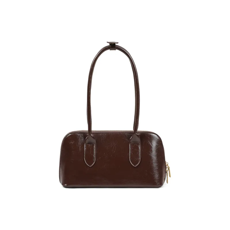 PT'SON Synthetic Leather Portable Underarm Shoulder Bag, Bowling Bag Regular Women's Burgundy/Coffee-13