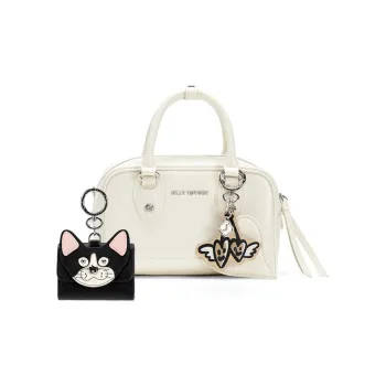 JELLYTOYBOY Cow Leather Reshaping Bag Portable/Crossbody/Shoulder Bag Regular Women's White/Brown Color