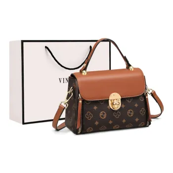 VINEY Synthetic Leather Handbag Shoulder Bag Crossbody Bag Regular Women's Coffee
