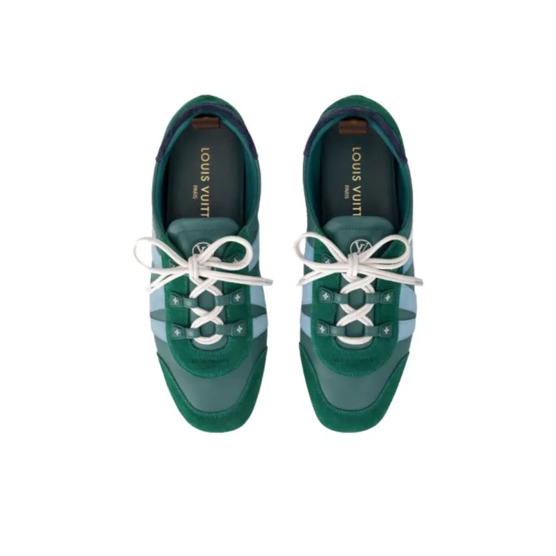 LOUIS VUITTON Sneakerina German Army Trainers Low Top Casual Shoes Women's Green-3