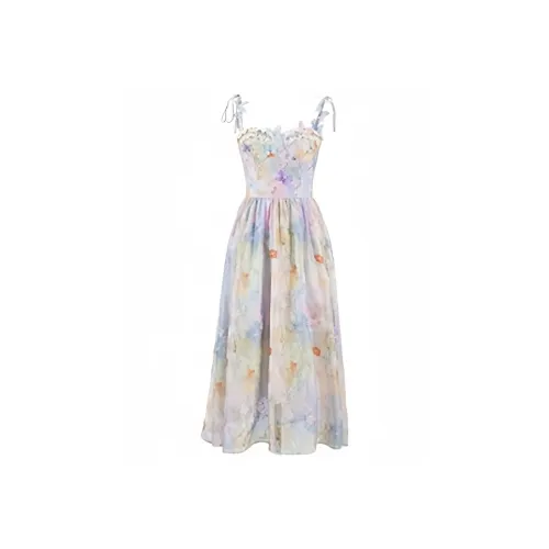 Fashion Dress Women's Feature Multicolor Oil Painting Section