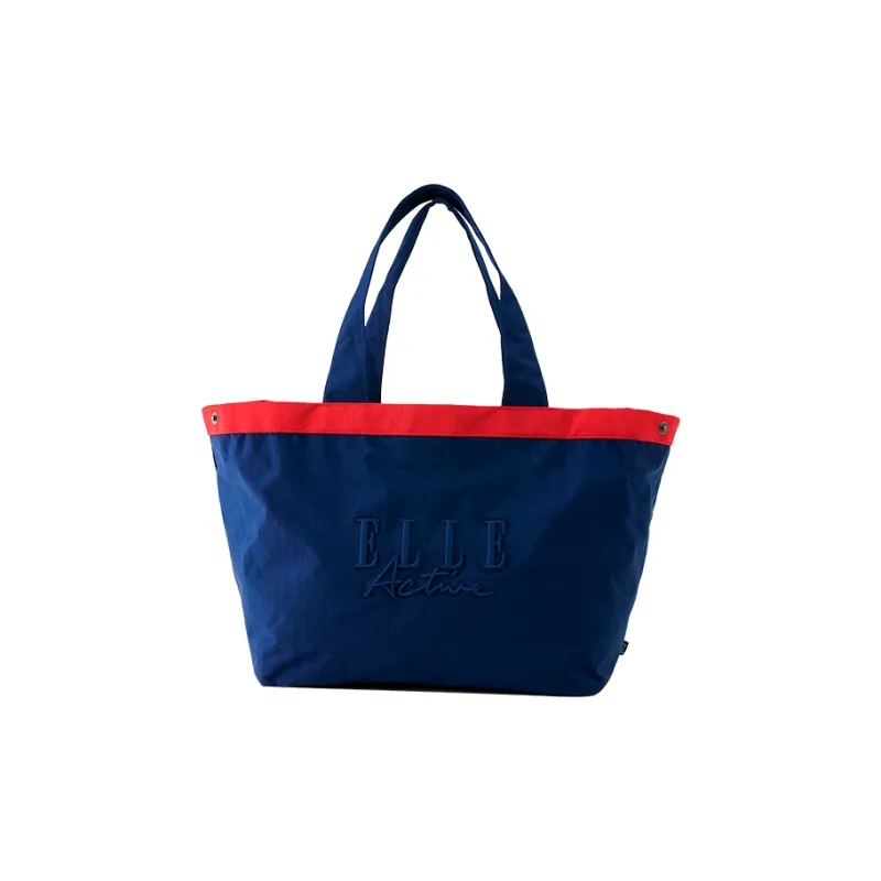 Elle Active Fabric Tote Bag, Shopping Bag, Shoulder Bag Large Size Unisex Khaki/Red Blue-6