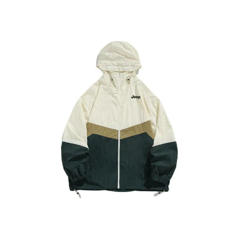 Jeep UPF50+Thin Breathable Solid Color Drawstring Hooded Sun Protection Clothing Unisex-2