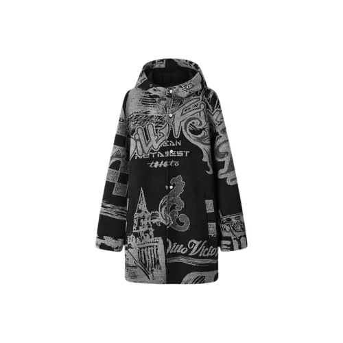 DILLO Coats Men's Black Positioning Floral