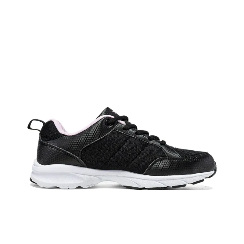 361° Cushioning, Breathable, Lightweight Low Top Casual Running Shoes Women's Obsidian Black Pure White Pink-2
