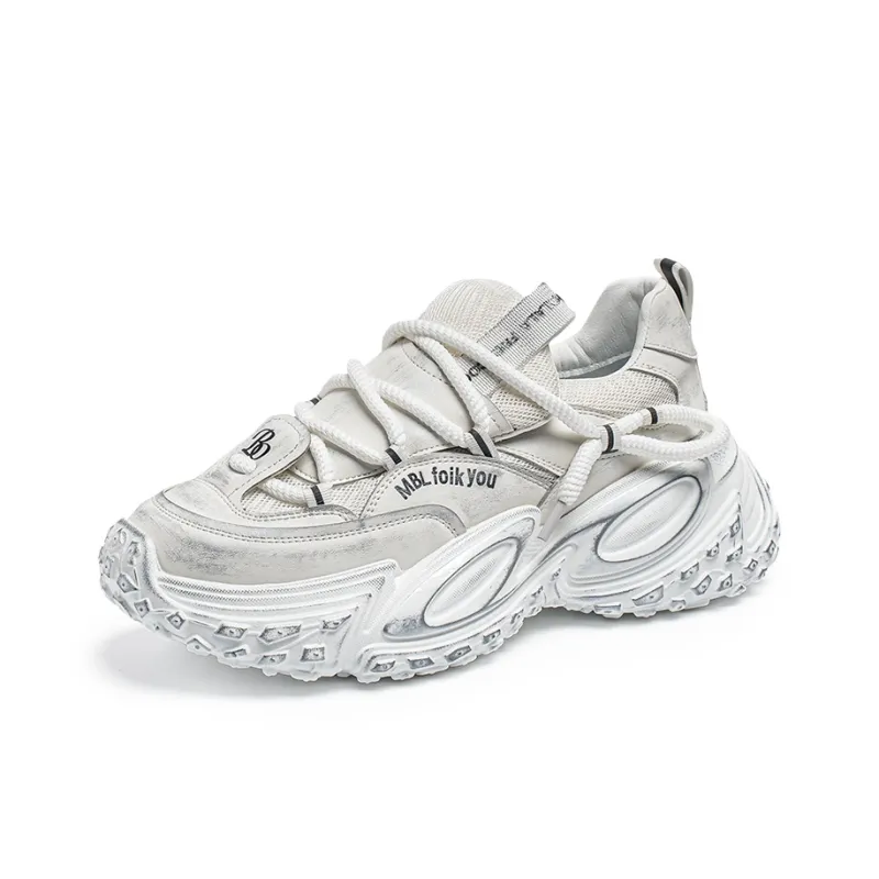 JANECO Slip Resistant, Abrasion Resistant, Breathable Low Top Chunky Sneakers Men's-7