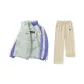 Smoke Blue+Sherpa Waffle Knit Pants Khaki