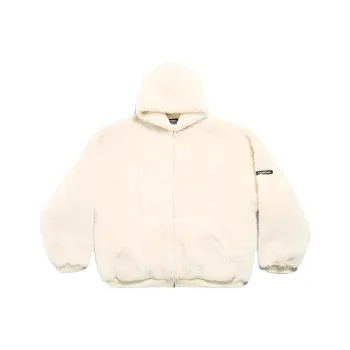 Balenciaga Fake Shearling Zipped Hoodie