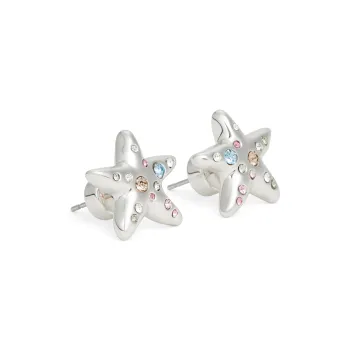 CHARLES&KEITH Artificial Crystal Earrings Women's Silver