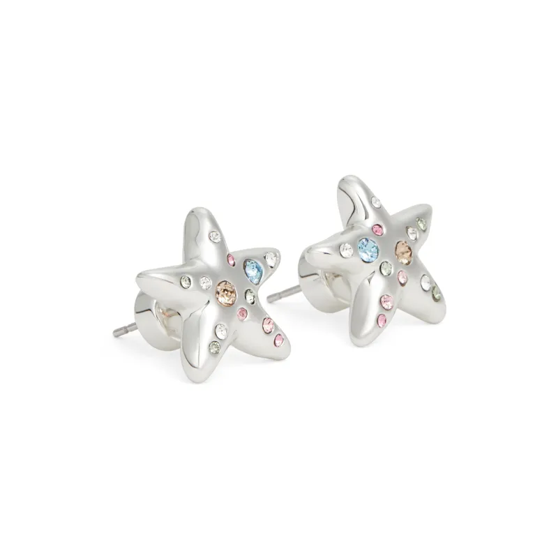 CHARLES&KEITH Artificial Crystal Earrings Women's Silver-1