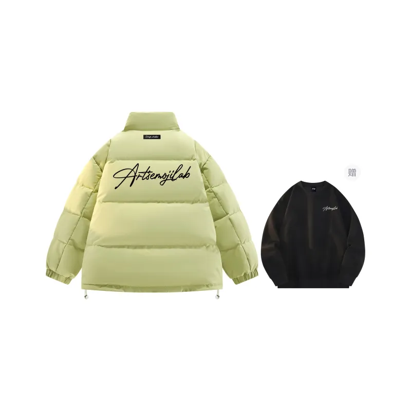 Emoji Down Jacket Unisex Black Red-29