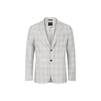Zegna SS25 Business Suit Coat Men's Light Gray