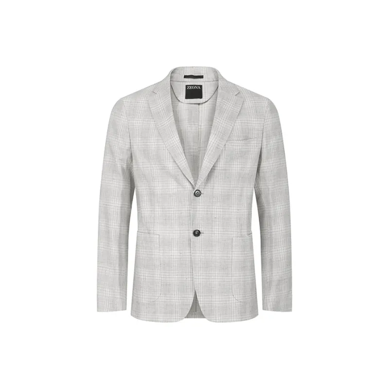 Zegna SS25 Business Suit Coat Men's Light Gray-0
