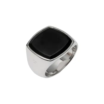TOM WOOD Black Agate Rings Unisex Black