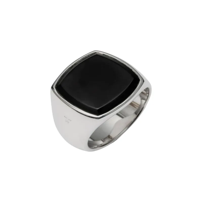 TOM WOOD Black Agate Rings Unisex Black-0