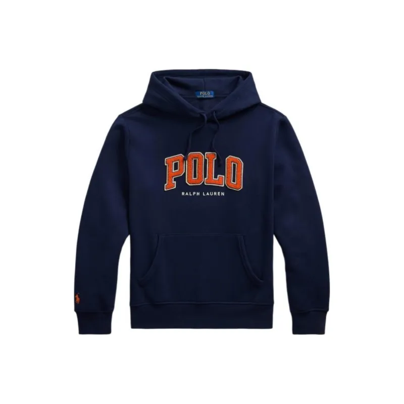 Polo Ralph Lauren Logo Flocked Drawstring Hoodie-0