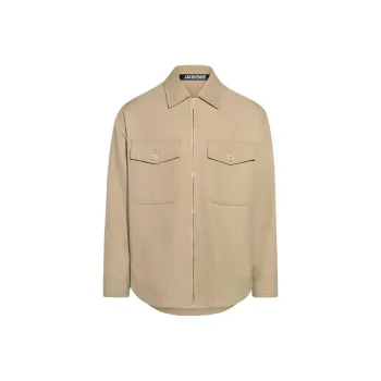Jacquemus Le Blouson Montaigne Jackets Coats Men's Light Brown