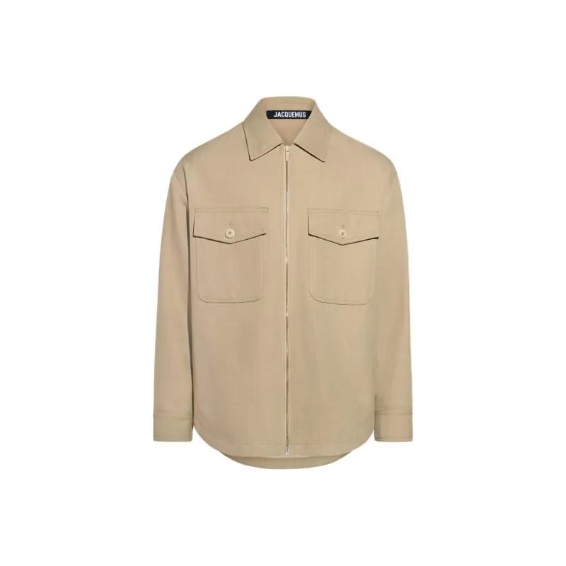 Jacquemus Le Blouson Montaigne Jackets Coats Men's Light Brown-0