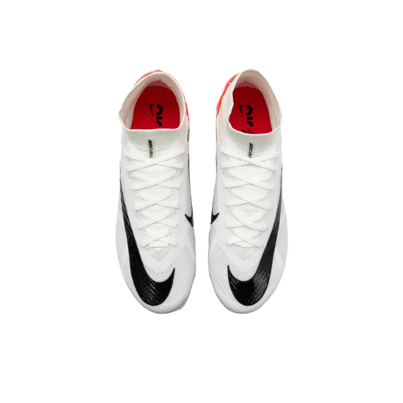 Nike Zoom Mercurial Superfly 9 SG Metal Long Studs Soft Ground Cushioning, Wear Resistant Soccer Shoes Men's White Red-3