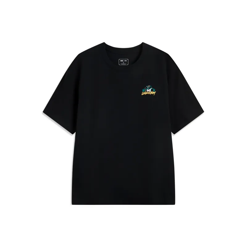 LiNing x LEAGUE OF LEGENDS Sports Life Collection T Shirt Unisex Black/Back Crocodile-0