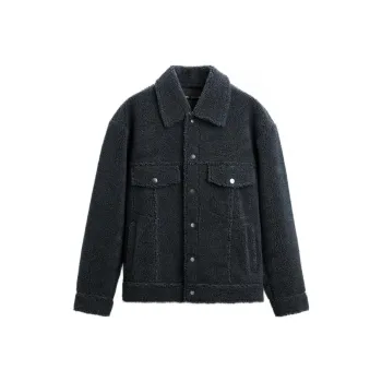 ZARA Jackets Men Blue Gray